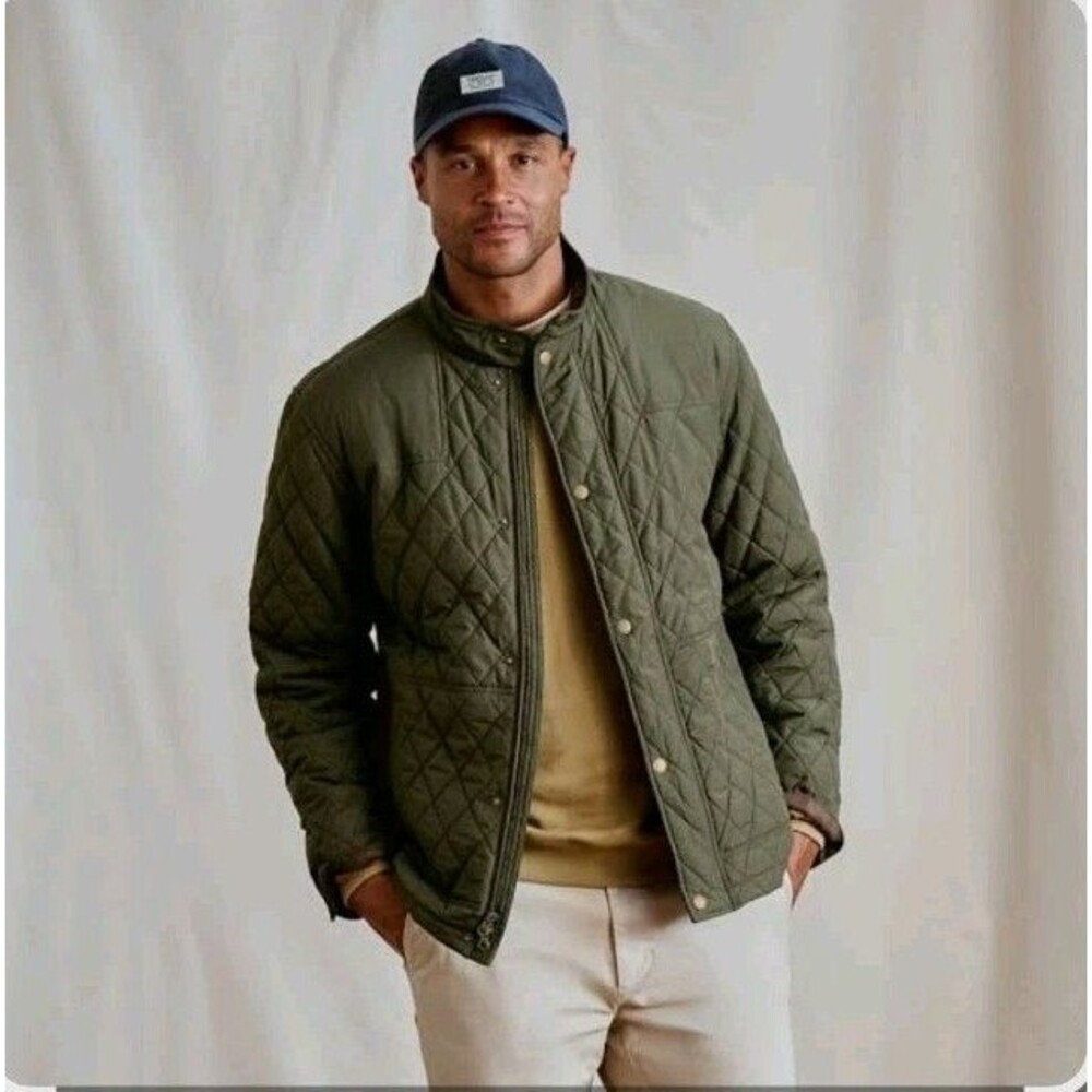 Orvis Men M  Field Jacket Quilted Snap Front Green @jrack
